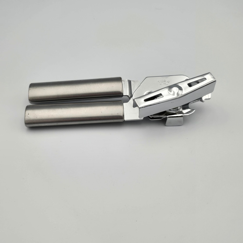 Stainless Steel Manual Can Opener with Ergonomic Handles and Bottle Opener